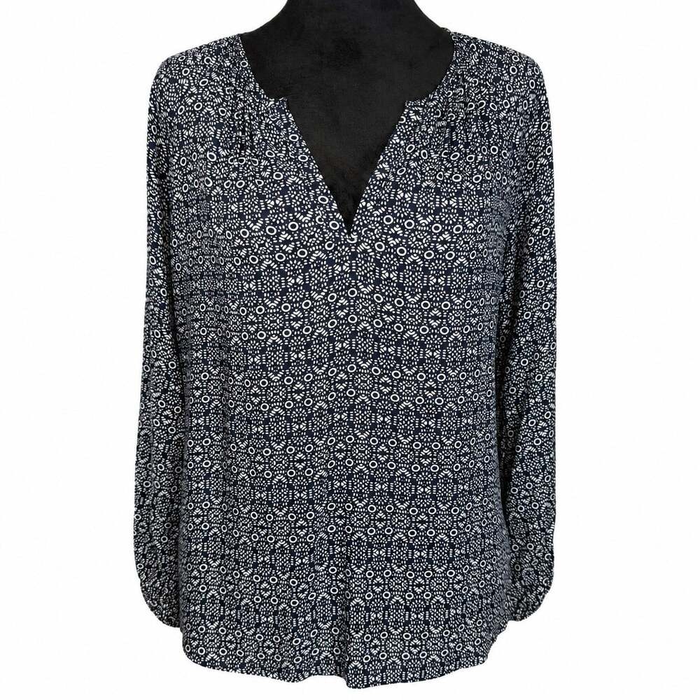 velvet by Graham & Spencer Anthropologie Women's Blue White Blouse XS